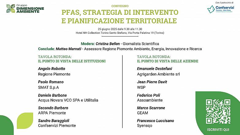 Convegno - pfas, strategia d'intervento e pianificazione territoriale